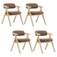 Country Style Dining Arm Chairs Open Back Foldable Upholstered Armchair Brown 4 Piece Set Natural Wood Clearhalo ' kitchen&dining_furn' 'Dining Chairs' 'Dining Tables & Seating' 'dining_chair' 'furn' 'furn_dining_chair' 'Furniture' 'furniture_dining_chair' 'Kitchen & Dining Furniture' 'kitchen' 3705175