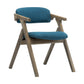 Country Style Dining Arm Chairs Open Back Foldable Upholstered Armchair Blue 1 Piece Walnut Clearhalo ' kitchen&dining_furn' 'Dining Chairs' 'Dining Tables & Seating' 'dining_chair' 'furn' 'furn_dining_chair' 'Furniture' 'furniture_dining_chair' 'Kitchen & Dining Furniture' 'kitchen' 3705179