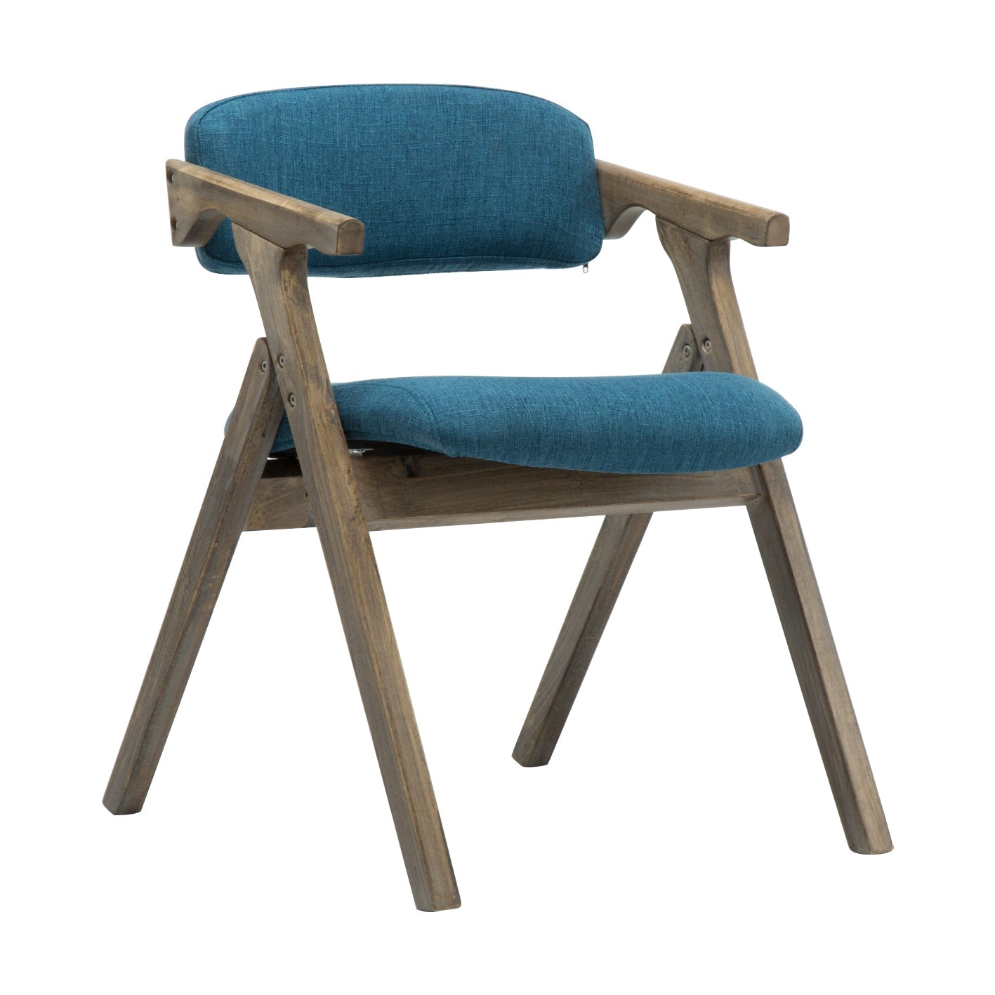 Country Style Dining Arm Chairs Open Back Foldable Upholstered Armchair Blue 1 Piece Walnut Clearhalo ' kitchen&dining_furn' 'Dining Chairs' 'Dining Tables & Seating' 'dining_chair' 'furn' 'furn_dining_chair' 'Furniture' 'furniture_dining_chair' 'Kitchen & Dining Furniture' 'kitchen' 3705179