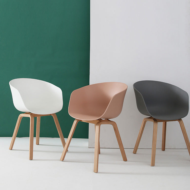 Contemporary Style Dining Room Chairs Solid Arm Chair with Wooden Legs Clearhalo ' kitchen&dining_furn' 'Dining Chairs' 'Dining Tables & Seating' 'dining_chair' 'Furniture' 'furniture_dining_chair' 'Kitchen & Dining Furniture' 'kitchen' 3705329