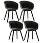 Contemporary Style Dining Room Chairs Solid Arm Chair with Wooden Legs Black Black Set of 4 Clearhalo ' kitchen&dining_furn' 'Dining Chairs' 'Dining Tables & Seating' 'dining_chair' 'Furniture' 'furniture_dining_chair' 'Kitchen & Dining Furniture' 'kitchen' 3705334