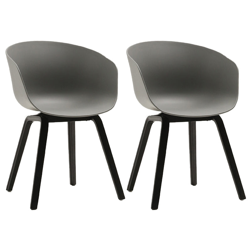 Contemporary Style Dining Room Chairs Solid Arm Chair with Wooden Legs Grey Black Set of 2 Clearhalo ' kitchen&dining_furn' 'Dining Chairs' 'Dining Tables & Seating' 'dining_chair' 'Furniture' 'furniture_dining_chair' 'Kitchen & Dining Furniture' 'kitchen' 3705344