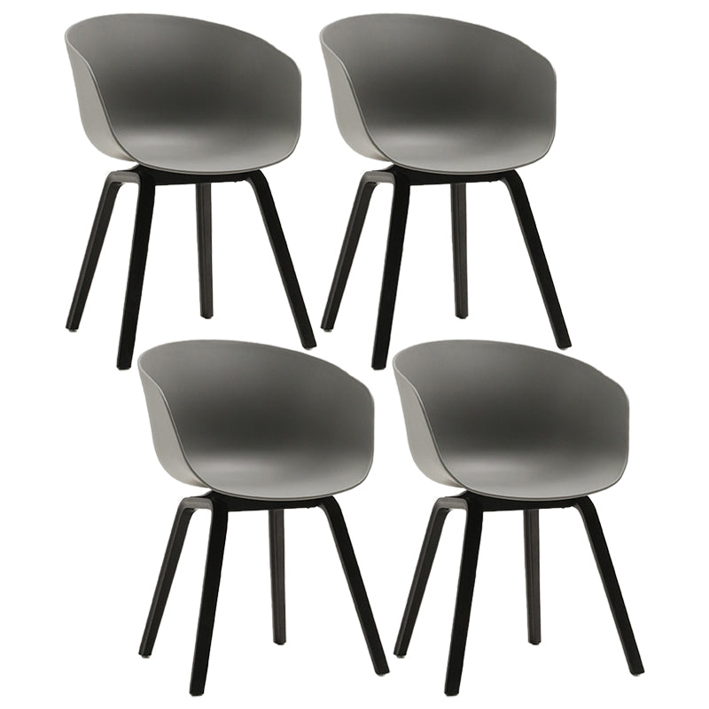 Contemporary Style Dining Room Chairs Solid Arm Chair with Wooden Legs Grey Black Set of 4 Clearhalo ' kitchen&dining_furn' 'Dining Chairs' 'Dining Tables & Seating' 'dining_chair' 'Furniture' 'furniture_dining_chair' 'Kitchen & Dining Furniture' 'kitchen' 3705345