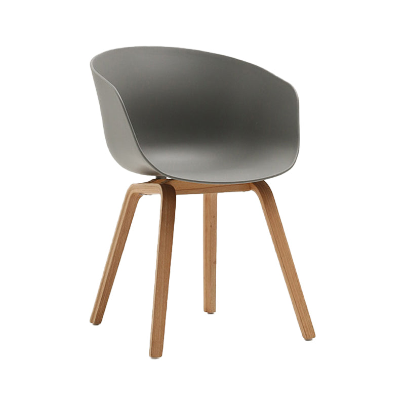 Contemporary Style Dining Room Chairs Solid Arm Chair with Wooden Legs Grey Natural Wood 1 Piece Clearhalo ' kitchen&dining_furn' 'Dining Chairs' 'Dining Tables & Seating' 'dining_chair' 'Furniture' 'furniture_dining_chair' 'Kitchen & Dining Furniture' 'kitchen' 3705348