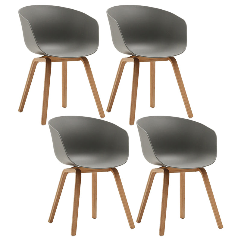 Contemporary Style Dining Room Chairs Solid Arm Chair with Wooden Legs Grey Natural Wood Set of 4 Clearhalo ' kitchen&dining_furn' 'Dining Chairs' 'Dining Tables & Seating' 'dining_chair' 'Furniture' 'furniture_dining_chair' 'Kitchen & Dining Furniture' 'kitchen' 3705352