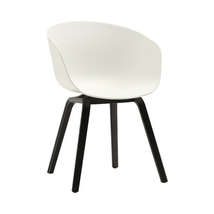 Contemporary Style Dining Room Chairs Solid Arm Chair with Wooden Legs White Black 1 Piece Clearhalo ' kitchen&dining_furn' 'Dining Chairs' 'Dining Tables & Seating' 'dining_chair' 'Furniture' 'furniture_dining_chair' 'Kitchen & Dining Furniture' 'kitchen' 3705353