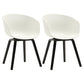Contemporary Style Dining Room Chairs Solid Arm Chair with Wooden Legs White Black Set of 2 Clearhalo ' kitchen&dining_furn' 'Dining Chairs' 'Dining Tables & Seating' 'dining_chair' 'Furniture' 'furniture_dining_chair' 'Kitchen & Dining Furniture' 'kitchen' 3705355