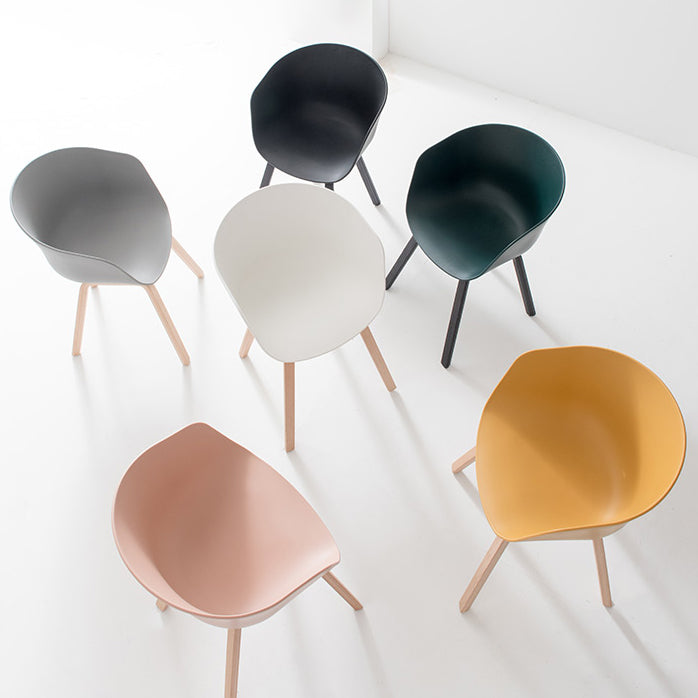 Contemporary Style Dining Room Chairs Solid Arm Chair with Wooden Legs Clearhalo ' kitchen&dining_furn' 'Dining Chairs' 'Dining Tables & Seating' 'dining_chair' 'Furniture' 'furniture_dining_chair' 'Kitchen & Dining Furniture' 'kitchen' 3705356