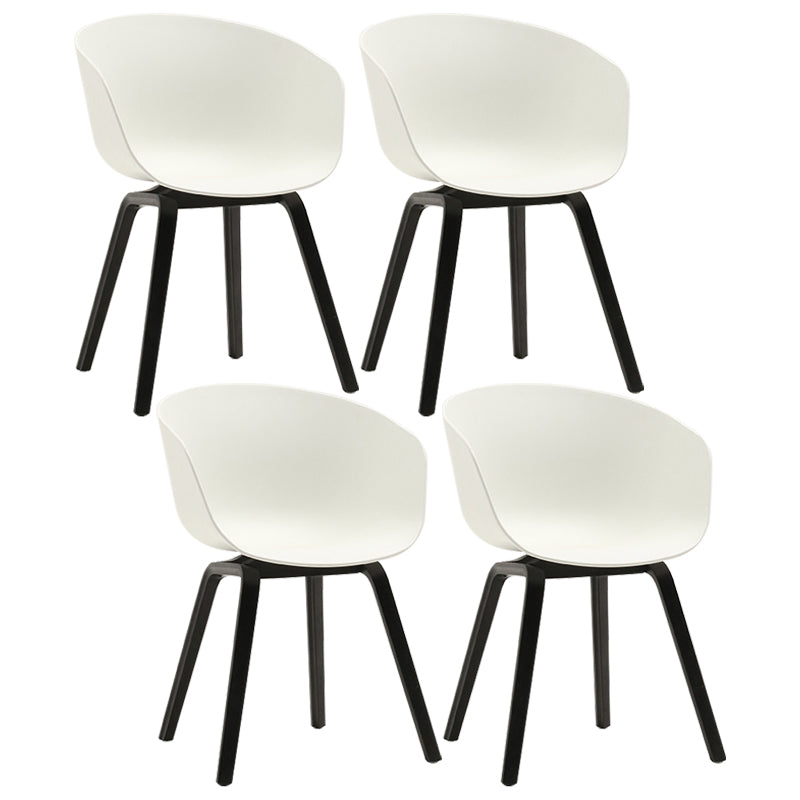 Contemporary Style Dining Room Chairs Solid Arm Chair with Wooden Legs White Black Set of 4 Clearhalo ' kitchen&dining_furn' 'Dining Chairs' 'Dining Tables & Seating' 'dining_chair' 'Furniture' 'furniture_dining_chair' 'Kitchen & Dining Furniture' 'kitchen' 3705358
