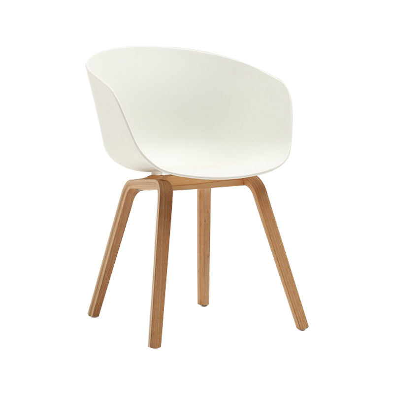 Contemporary Style Dining Room Chairs Solid Arm Chair with Wooden Legs White Natural Wood 1 Piece Clearhalo ' kitchen&dining_furn' 'Dining Chairs' 'Dining Tables & Seating' 'dining_chair' 'Furniture' 'furniture_dining_chair' 'Kitchen & Dining Furniture' 'kitchen' 3705359