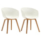 Contemporary Style Dining Room Chairs Solid Arm Chair with Wooden Legs White Natural Wood Set of 2 Clearhalo ' kitchen&dining_furn' 'Dining Chairs' 'Dining Tables & Seating' 'dining_chair' 'Furniture' 'furniture_dining_chair' 'Kitchen & Dining Furniture' 'kitchen' 3705360