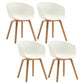 Contemporary Style Dining Room Chairs Solid Arm Chair with Wooden Legs White Natural Wood Set of 4 Clearhalo ' kitchen&dining_furn' 'Dining Chairs' 'Dining Tables & Seating' 'dining_chair' 'Furniture' 'furniture_dining_chair' 'Kitchen & Dining Furniture' 'kitchen' 3705361