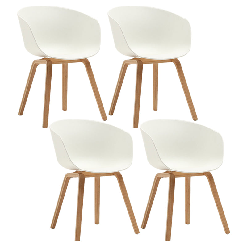 Contemporary Style Dining Room Chairs Solid Arm Chair with Wooden Legs White Natural Wood Set of 4 Clearhalo ' kitchen&dining_furn' 'Dining Chairs' 'Dining Tables & Seating' 'dining_chair' 'Furniture' 'furniture_dining_chair' 'Kitchen & Dining Furniture' 'kitchen' 3705361