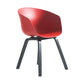 Contemporary Style Dining Room Chairs Solid Arm Chair with Wooden Legs Red Black 1 Piece Clearhalo ' kitchen&dining_furn' 'Dining Chairs' 'Dining Tables & Seating' 'dining_chair' 'Furniture' 'furniture_dining_chair' 'Kitchen & Dining Furniture' 'kitchen' 3705362