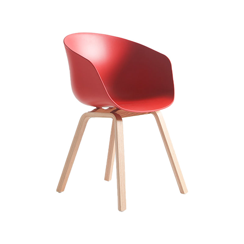 Contemporary Style Dining Room Chairs Solid Arm Chair with Wooden Legs Red Natural Wood 1 Piece Clearhalo ' kitchen&dining_furn' 'Dining Chairs' 'Dining Tables & Seating' 'dining_chair' 'Furniture' 'furniture_dining_chair' 'Kitchen & Dining Furniture' 'kitchen' 3705365