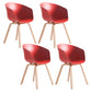 Contemporary Style Dining Room Chairs Solid Arm Chair with Wooden Legs Red Natural Wood Set of 4 Clearhalo ' kitchen&dining_furn' 'Dining Chairs' 'Dining Tables & Seating' 'dining_chair' 'Furniture' 'furniture_dining_chair' 'Kitchen & Dining Furniture' 'kitchen' 3705367