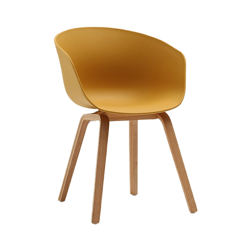 Contemporary Style Dining Room Chairs Solid Arm Chair with Wooden Legs Yellow Natural Wood 1 Piece Clearhalo ' kitchen&dining_furn' 'Dining Chairs' 'Dining Tables & Seating' 'dining_chair' 'Furniture' 'furniture_dining_chair' 'Kitchen & Dining Furniture' 'kitchen' 3705371
