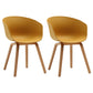 Contemporary Style Dining Room Chairs Solid Arm Chair with Wooden Legs Yellow Natural Wood Set of 2 Clearhalo ' kitchen&dining_furn' 'Dining Chairs' 'Dining Tables & Seating' 'dining_chair' 'Furniture' 'furniture_dining_chair' 'Kitchen & Dining Furniture' 'kitchen' 3705372