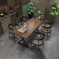 Industrial Solid Wood Dining Table Brown Rectangle Table with Sled Base for Dinning Room Clearhalo ' dining_table' 'Dining Tables & Seating' 'Dining Tables' 'furn' 'furn_dining_table' 'Furniture' 'furniture_dining_table' 'Kitchen & Dining Furniture' 'kitchen&dining_furn' 'kitchen' 'kitchen_dining_table' 3723316