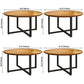 Contemporary Style Wood Dining Table Round Shape Table with Metallic Trestle Base Clearhalo ' dining_table' 'Dining Tables & Seating' 'Dining Tables' 'furn' 'furn_dining_table' 'Furniture' 'furniture_dining_table' 'Kitchen & Dining Furniture' 'kitchen&dining_furn' 'kitchen' 'kitchen_dining_table' 3723336