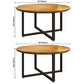 Contemporary Style Wood Dining Table Round Shape Table with Metallic Trestle Base Clearhalo ' dining_table' 'Dining Tables & Seating' 'Dining Tables' 'furn' 'furn_dining_table' 'Furniture' 'furniture_dining_table' 'Kitchen & Dining Furniture' 'kitchen&dining_furn' 'kitchen' 'kitchen_dining_table' 3723337