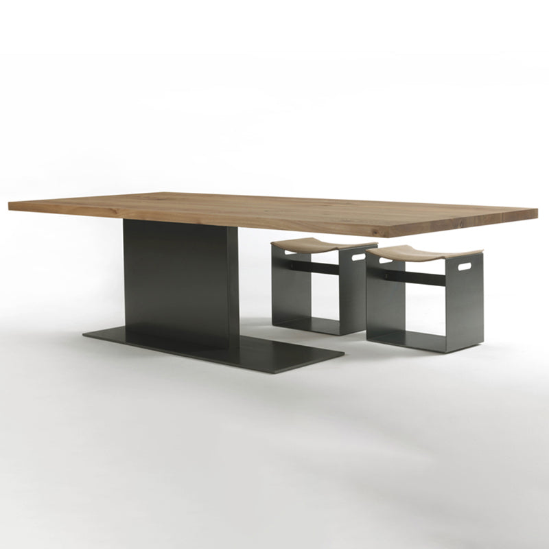 Metal Contemporary Free Form Dining Table Solid Wood Top Table for Dining Room Clearhalo ' dining_table' 'Dining Tables & Seating' 'Dining Tables' 'furn' 'furn_dining_table' 'Furniture' 'furniture_dining_table' 'Kitchen & Dining Furniture' 'kitchen&dining_furn' 'kitchen' 'kitchen_dining_table' 3723342