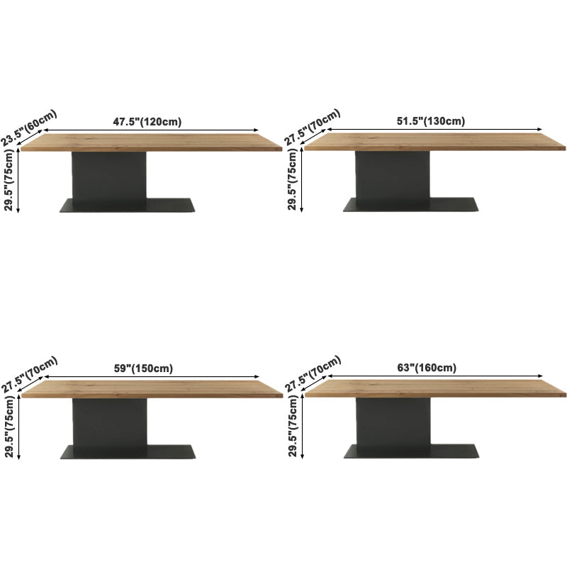 Metal Contemporary Free Form Dining Table Solid Wood Top Table for Dining Room Clearhalo ' dining_table' 'Dining Tables & Seating' 'Dining Tables' 'furn' 'furn_dining_table' 'Furniture' 'furniture_dining_table' 'Kitchen & Dining Furniture' 'kitchen&dining_furn' 'kitchen' 'kitchen_dining_table' 3723343