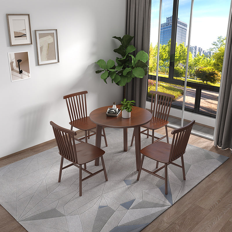 Contemporary Solid Wood Dining Table Round Shape Table with 3 Legs Base Clearhalo ' dining_table' 'Dining Tables & Seating' 'Dining Tables' 'furn' 'furn_dining_table' 'Furniture' 'furniture_dining_table' 'Kitchen & Dining Furniture' 'kitchen&dining_furn' 'kitchen' 'kitchen_dining_table' 3723356