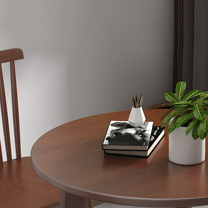 Contemporary Solid Wood Dining Table Round Shape Table with 3 Legs Base Clearhalo ' dining_table' 'Dining Tables & Seating' 'Dining Tables' 'furn' 'furn_dining_table' 'Furniture' 'furniture_dining_table' 'Kitchen & Dining Furniture' 'kitchen&dining_furn' 'kitchen' 'kitchen_dining_table' 3723360