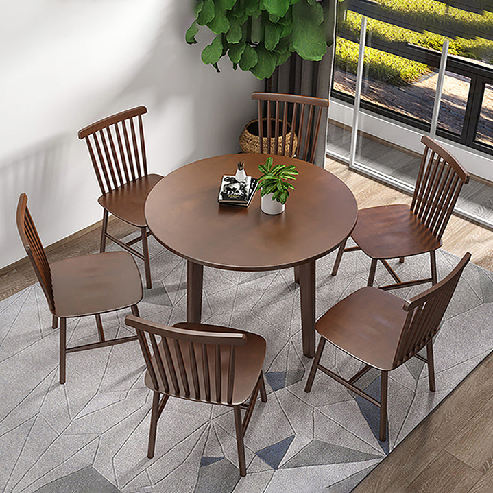 Contemporary Solid Wood Dining Table Round Shape Table with 3 Legs Base Clearhalo ' dining_table' 'Dining Tables & Seating' 'Dining Tables' 'furn' 'furn_dining_table' 'Furniture' 'furniture_dining_table' 'Kitchen & Dining Furniture' 'kitchen&dining_furn' 'kitchen' 'kitchen_dining_table' 3723363