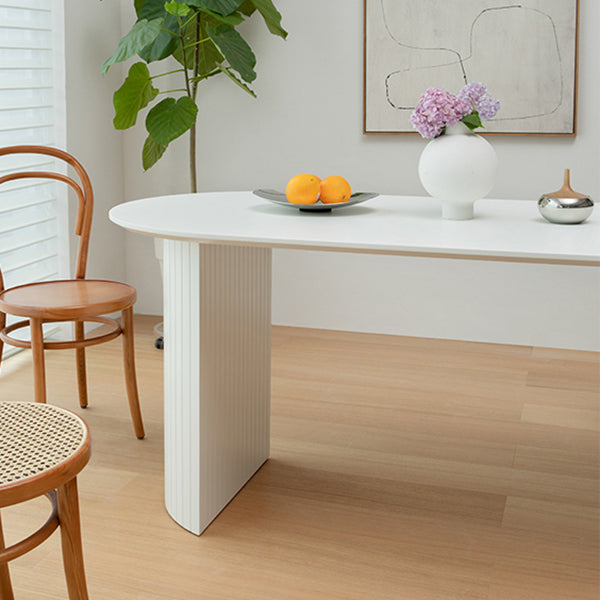 Solid Wood Contemporary Oval Dining Table White Wood Top Table for Dining Room Clearhalo ' dining_table' 'Dining Tables & Seating' 'Dining Tables' 'furn' 'furn_dining_table' 'Furniture' 'furniture_dining_table' 'Kitchen & Dining Furniture' 'kitchen&dining_furn' 'kitchen' 'kitchen_dining_table' 3723373