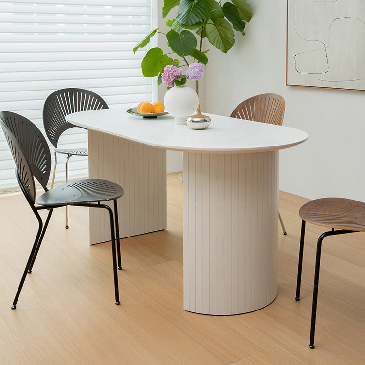 Solid Wood Contemporary Oval Dining Table White Wood Top Table for Dining Room Clearhalo ' dining_table' 'Dining Tables & Seating' 'Dining Tables' 'furn' 'furn_dining_table' 'Furniture' 'furniture_dining_table' 'Kitchen & Dining Furniture' 'kitchen&dining_furn' 'kitchen' 'kitchen_dining_table' 3723378