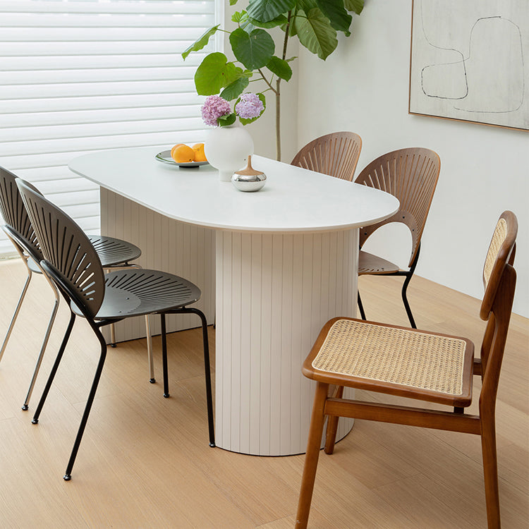 Solid Wood Contemporary Oval Dining Table White Wood Top Table for Dining Room Clearhalo ' dining_table' 'Dining Tables & Seating' 'Dining Tables' 'furn' 'furn_dining_table' 'Furniture' 'furniture_dining_table' 'Kitchen & Dining Furniture' 'kitchen&dining_furn' 'kitchen' 'kitchen_dining_table' 3723379