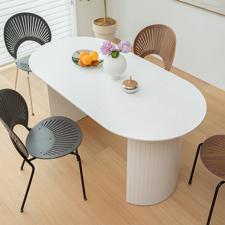 Solid Wood Contemporary Oval Dining Table White Wood Top Table for Dining Room Clearhalo ' dining_table' 'Dining Tables & Seating' 'Dining Tables' 'furn' 'furn_dining_table' 'Furniture' 'furniture_dining_table' 'Kitchen & Dining Furniture' 'kitchen&dining_furn' 'kitchen' 'kitchen_dining_table' 3723380