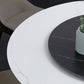 Contemporary Round Dining Table Sintered Stone Table with Black Pedestal Base,47.2"L x 27.6"W x 30"H Clearhalo ' dining_table' 'Dining Tables & Seating' 'Dining Tables' 'furn' 'furn_dining_table' 'Furniture' 'furniture_dining_table' 'Kitchen & Dining Furniture' 'kitchen&dining_furn' 'kitchen' 'kitchen_dining_table' 3723402
