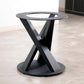 Contemporary Round Dining Table Sintered Stone Table with Black Pedestal Base,47.2"L x 27.6"W x 30"H Clearhalo ' dining_table' 'Dining Tables & Seating' 'Dining Tables' 'furn' 'furn_dining_table' 'Furniture' 'furniture_dining_table' 'Kitchen & Dining Furniture' 'kitchen&dining_furn' 'kitchen' 'kitchen_dining_table' 3723403
