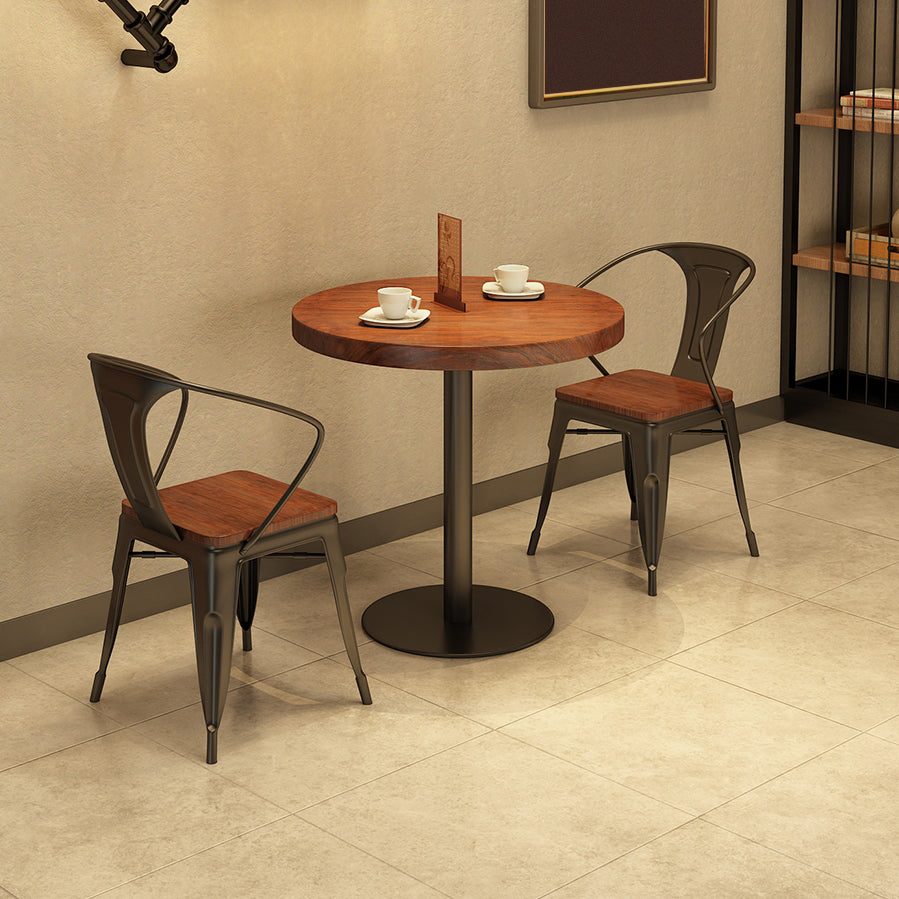 Simple Style Home Wood Dining Table Round Shape Table with Single Pedestal Base Clearhalo ' dining_table' 'Dining Tables & Seating' 'Dining Tables' 'furn' 'furn_dining_table' 'Furniture' 'furniture_dining_table' 'Kitchen & Dining Furniture' 'kitchen&dining_furn' 'kitchen' 'kitchen_dining_table' 3723406