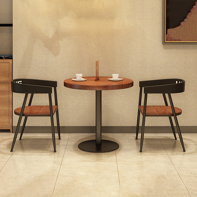 Simple Style Home Wood Dining Table Round Shape Table with Single Pedestal Base Clearhalo ' dining_table' 'Dining Tables & Seating' 'Dining Tables' 'furn' 'furn_dining_table' 'Furniture' 'furniture_dining_table' 'Kitchen & Dining Furniture' 'kitchen&dining_furn' 'kitchen' 'kitchen_dining_table' 3723414