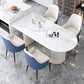 Metal Contemporary Free Form Dining Table Marble Table for Dining Room and Kitchen Clearhalo ' dining_table' 'Dining Tables & Seating' 'Dining Tables' 'furn' 'furn_dining_table' 'Furniture' 'furniture_dining_table' 'Kitchen & Dining Furniture' 'kitchen&dining_furn' 'kitchen' 'kitchen_dining_table' 3723433