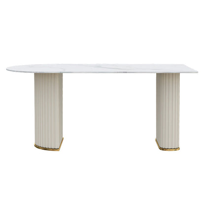 Metal Contemporary Free Form Dining Table Marble Table for Dining Room and Kitchen Without Chairs Clearhalo ' dining_table' 'Dining Tables & Seating' 'Dining Tables' 'furn' 'furn_dining_table' 'Furniture' 'furniture_dining_table' 'Kitchen & Dining Furniture' 'kitchen&dining_furn' 'kitchen' 'kitchen_dining_table' 3723436
