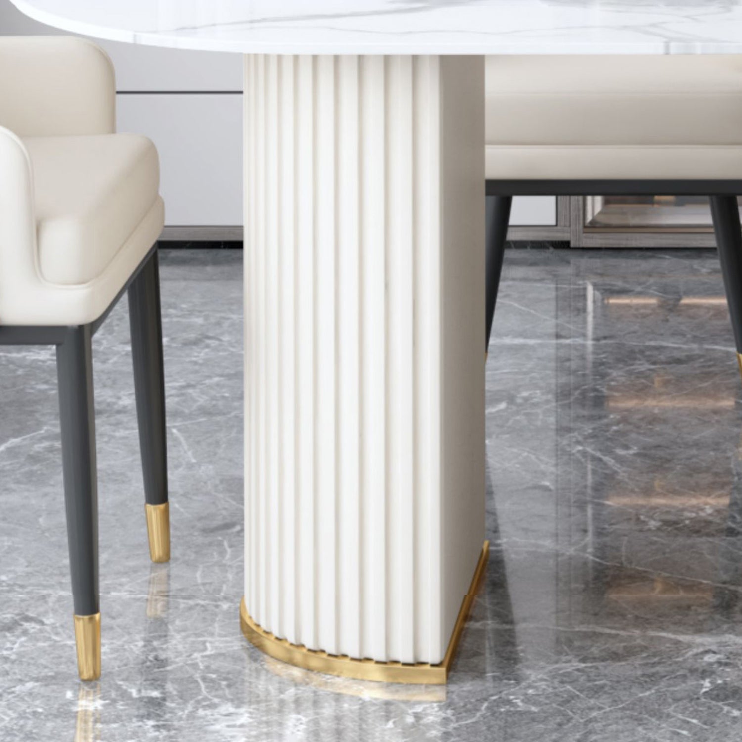Metal Contemporary Free Form Dining Table Marble Table for Dining Room and Kitchen Clearhalo ' dining_table' 'Dining Tables & Seating' 'Dining Tables' 'furn' 'furn_dining_table' 'Furniture' 'furniture_dining_table' 'Kitchen & Dining Furniture' 'kitchen&dining_furn' 'kitchen' 'kitchen_dining_table' 3723437