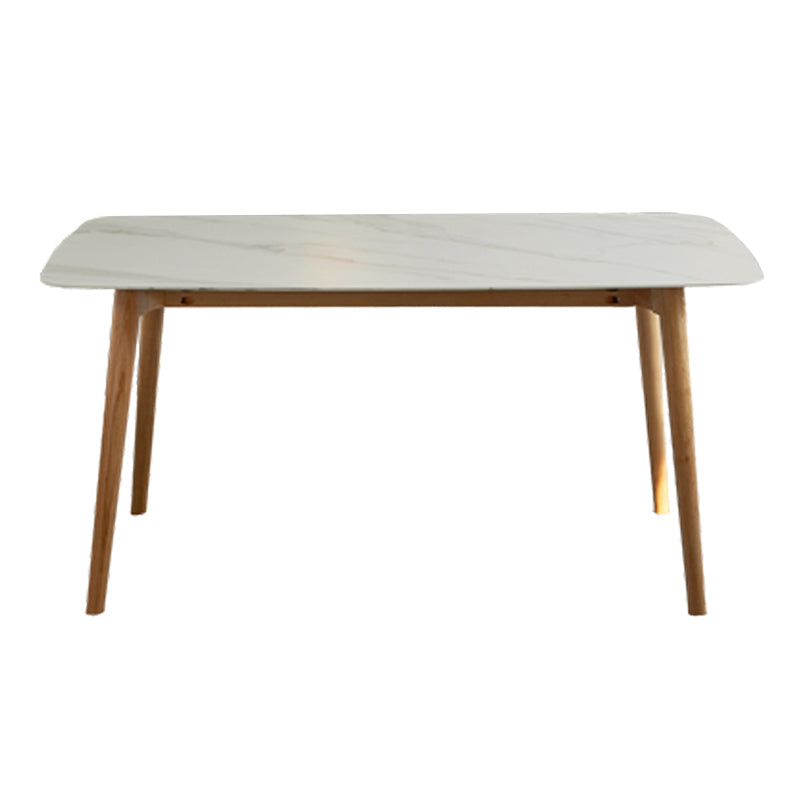 Contemporary Rectangle Dining Table White Sintered Stone Dining Table with 4 Legs Without Chairs Clearhalo ' dining_table' 'Dining Tables & Seating' 'Dining Tables' 'furn' 'furn_dining_table' 'Furniture' 'furniture_dining_table' 'Kitchen & Dining Furniture' 'kitchen&dining_furn' 'kitchen' 'kitchen_dining_table' 3723450