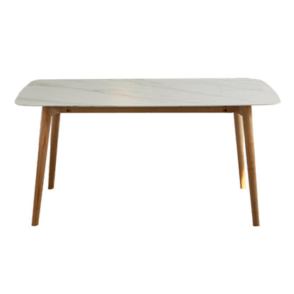 Contemporary Rectangle Dining Table White Sintered Stone Dining Table with 4 Legs Without Chairs Clearhalo ' dining_table' 'Dining Tables & Seating' 'Dining Tables' 'furn' 'furn_dining_table' 'Furniture' 'furniture_dining_table' 'Kitchen & Dining Furniture' 'kitchen&dining_furn' 'kitchen' 'kitchen_dining_table' 3723450