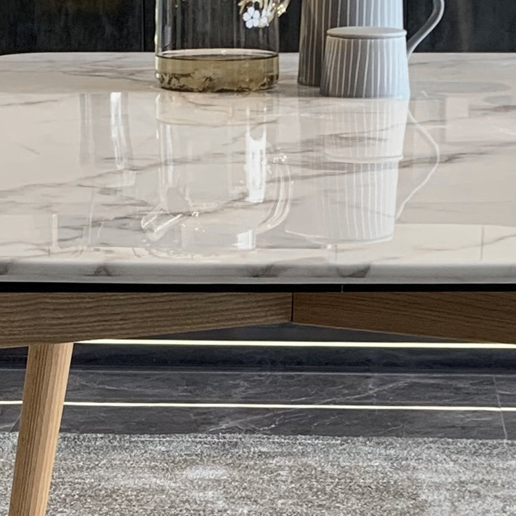 Contemporary Rectangle Dining Table White Sintered Stone Dining Table with 4 Legs Clearhalo ' dining_table' 'Dining Tables & Seating' 'Dining Tables' 'furn' 'furn_dining_table' 'Furniture' 'furniture_dining_table' 'Kitchen & Dining Furniture' 'kitchen&dining_furn' 'kitchen' 'kitchen_dining_table' 3723452