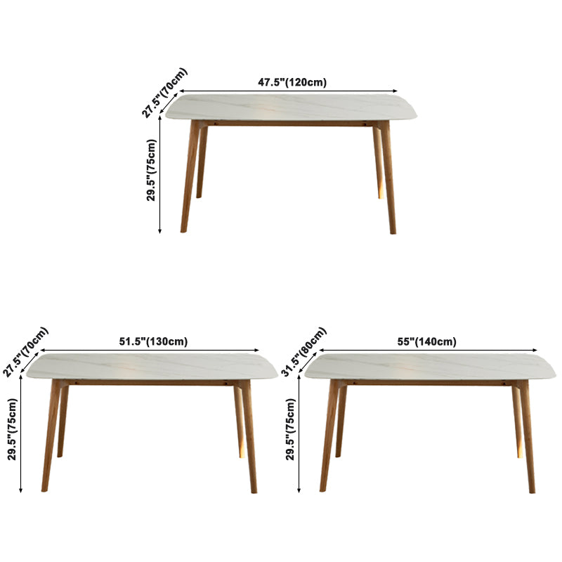 Contemporary Rectangle Dining Table White Sintered Stone Dining Table with 4 Legs Clearhalo ' dining_table' 'Dining Tables & Seating' 'Dining Tables' 'furn' 'furn_dining_table' 'Furniture' 'furniture_dining_table' 'Kitchen & Dining Furniture' 'kitchen&dining_furn' 'kitchen' 'kitchen_dining_table' 3723455