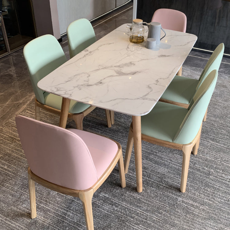 Contemporary Rectangle Dining Table White Sintered Stone Dining Table with 4 Legs Clearhalo ' dining_table' 'Dining Tables & Seating' 'Dining Tables' 'furn' 'furn_dining_table' 'Furniture' 'furniture_dining_table' 'Kitchen & Dining Furniture' 'kitchen&dining_furn' 'kitchen' 'kitchen_dining_table' 3723456