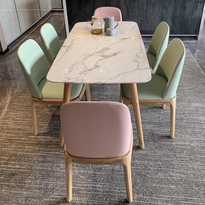 Contemporary Rectangle Dining Table White Sintered Stone Dining Table with 4 Legs Clearhalo ' dining_table' 'Dining Tables & Seating' 'Dining Tables' 'furn' 'furn_dining_table' 'Furniture' 'furniture_dining_table' 'Kitchen & Dining Furniture' 'kitchen&dining_furn' 'kitchen' 'kitchen_dining_table' 3723457
