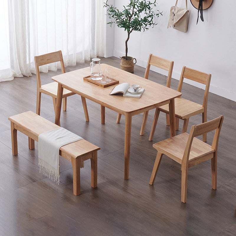 Rectangle Balata Wood Table Modern Dining Table with 4 Legs for Restaurant Clearhalo ' dining_table' 'Dining Tables & Seating' 'Dining Tables' 'furn' 'furn_dining_table' 'Furniture' 'furniture_dining_table' 'Kitchen & Dining Furniture' 'kitchen&dining_furn' 'kitchen' 'kitchen_dining_table' 3723458