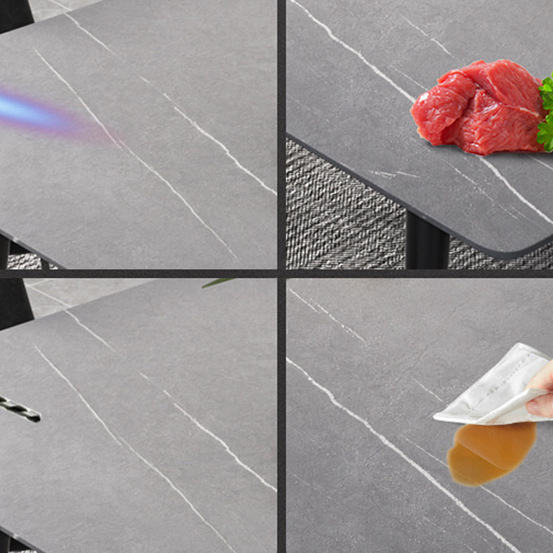Industrial Style Sintered Stone Dining Table Rectangle Table with 4 Legs for Dinning Room Clearhalo ' dining_table' 'Dining Tables & Seating' 'Dining Tables' 'furn' 'furn_dining_table' 'Furniture' 'furniture_dining_table' 'Kitchen & Dining Furniture' 'kitchen&dining_furn' 'kitchen' 'kitchen_dining_table' 3723501