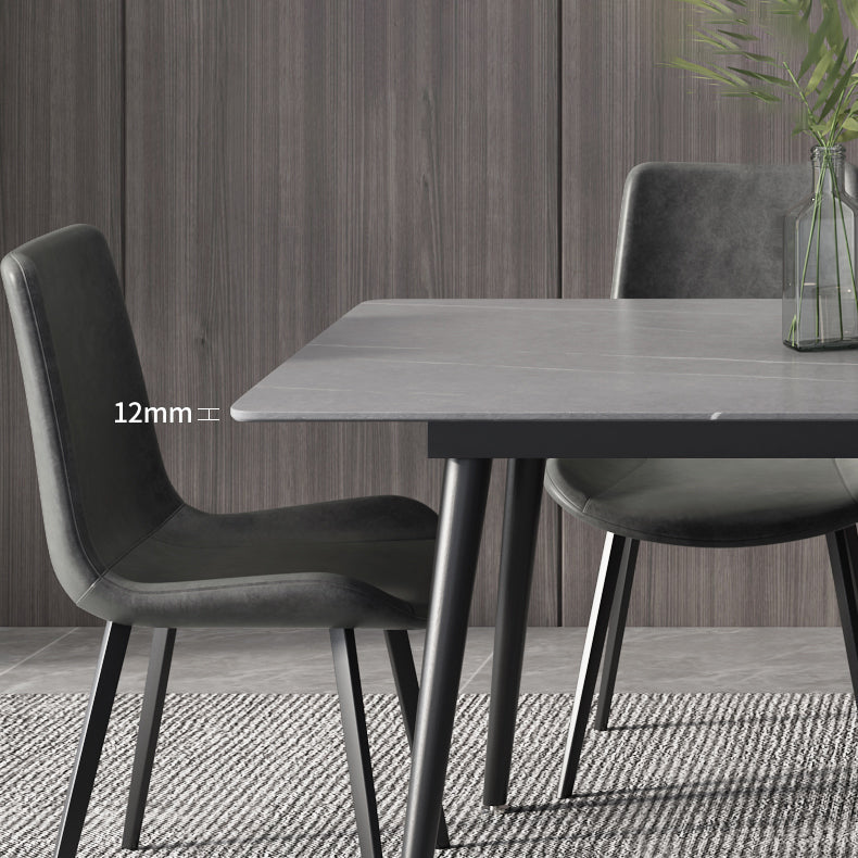 Industrial Style Sintered Stone Dining Table Rectangle Table with 4 Legs for Dinning Room Clearhalo ' dining_table' 'Dining Tables & Seating' 'Dining Tables' 'furn' 'furn_dining_table' 'Furniture' 'furniture_dining_table' 'Kitchen & Dining Furniture' 'kitchen&dining_furn' 'kitchen' 'kitchen_dining_table' 3723502